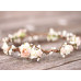 Wedding Floral Crown in Champagne and Ivory Flower Bridal Headpiece
